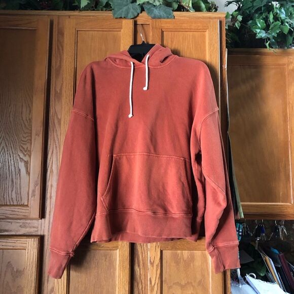 RE/DONE x Hanes Classic Hoodie Sweatshirt Oversized Orange Terracotta - S - Picture 2 of 13